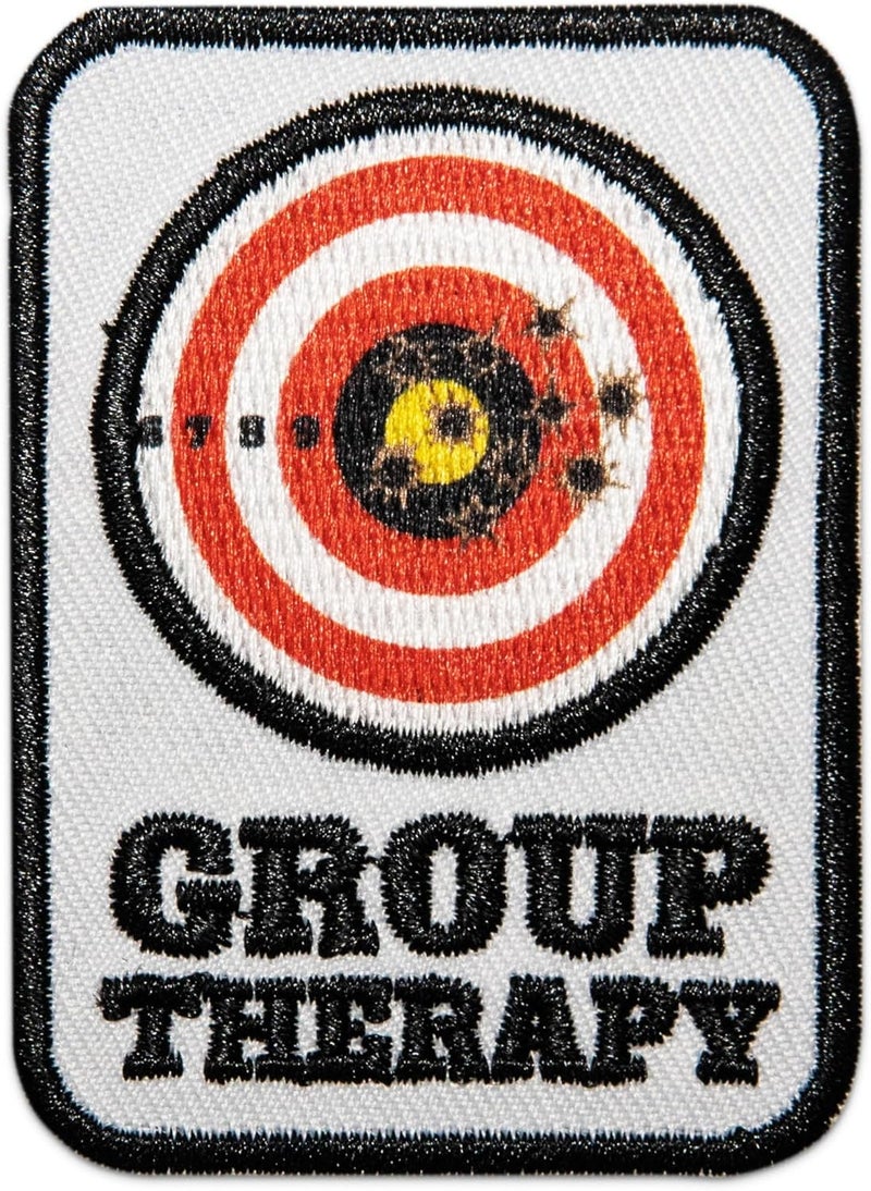 Jestik Group Therapy Embroidery Patch - Funny Embroidered Patches, Military Tactical Morale Patch with Hook and Loop Fastener, Cute Patches for Backpacks, Jeans, Jackets, Vests, Hats & More - Image 1